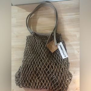 Beige / Gray Netted Tote